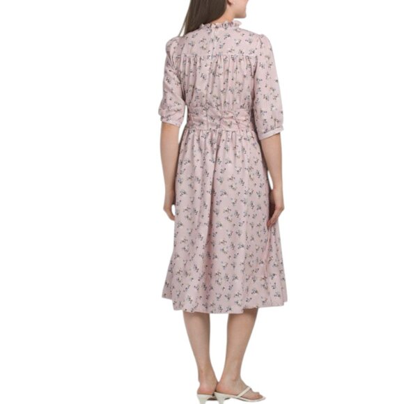 NANCY YANG Ruffle Neck Midi Dress - Picture 2 of 4